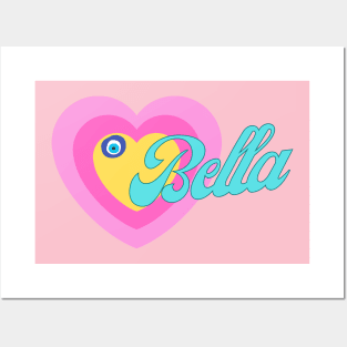 Bella in Colorful Heart Illustration Posters and Art